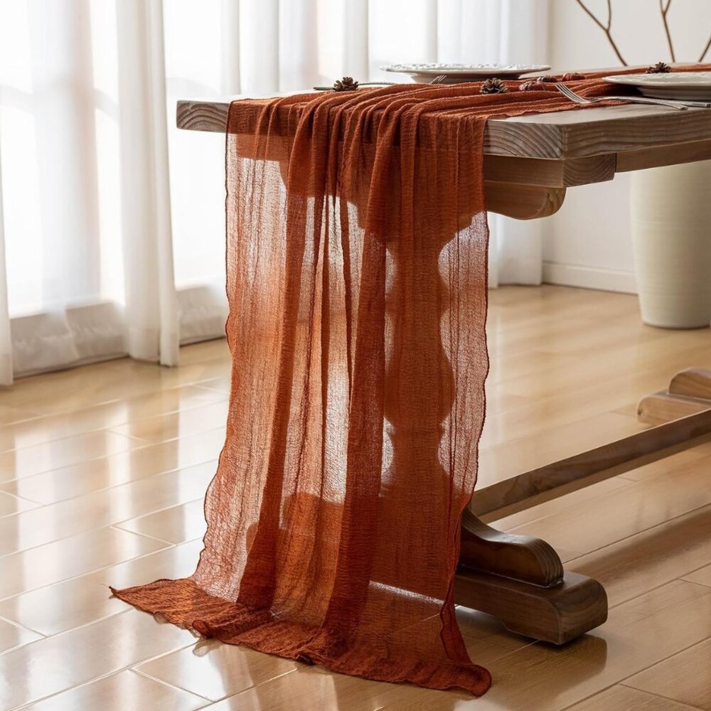Terracotta Boho Fall Table Runner - Picture 4 of 7
